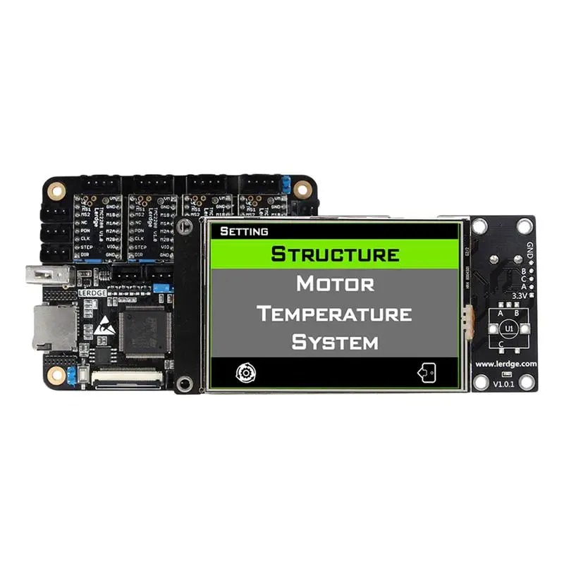 

ARM 32-bit Lerdge-X Control Board 3.5 inch IPS LCD Screen and 4 PCS 2A TMC2208 Stepper Motor Drives Kit 3D Printer Accessory
