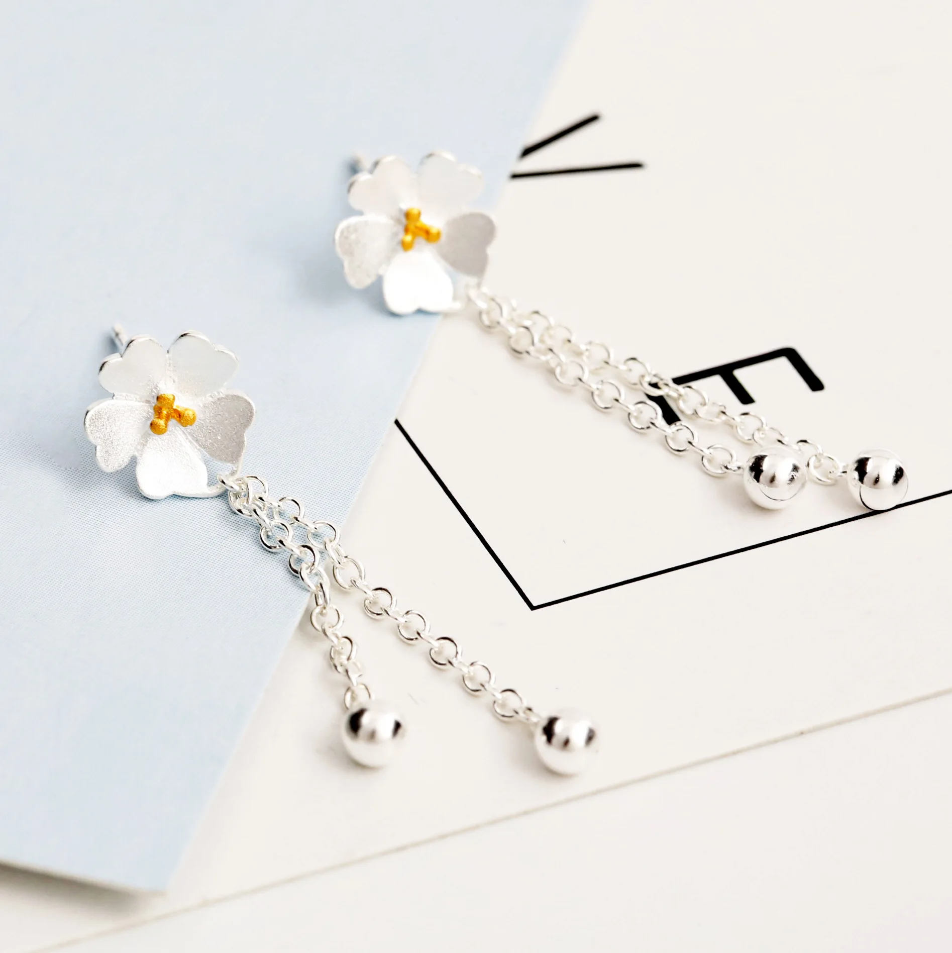 Sterling Silver CZ Chain Earrings - Hypoallergenic Dangle Earrings, Lightweight Sparkly Studs For Women - View #6