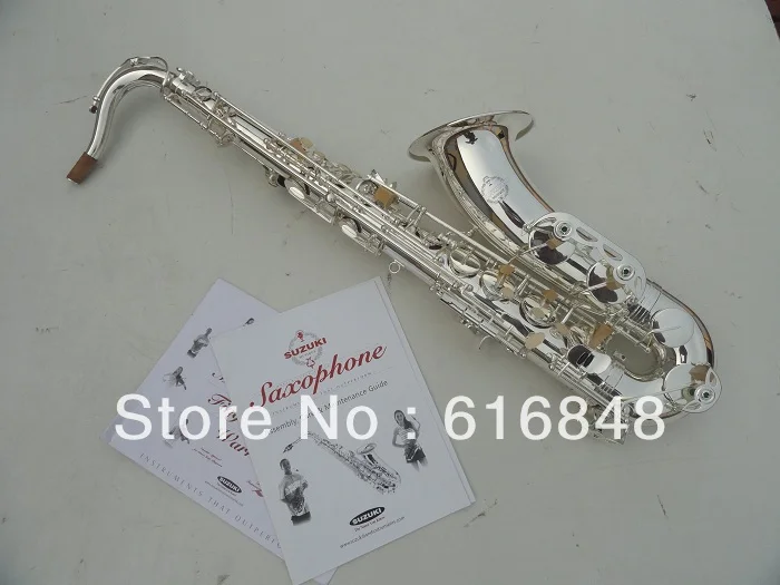 

Free Shipping High-quality Copy Japanese Brand Musical Instruments SUZUKI Silver Plated Tenor Bb Saxophone With Case Mouthpiece