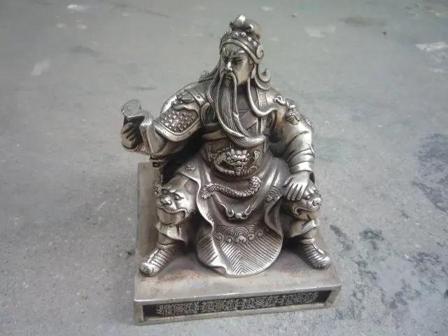 

Rare Old 18C silver duke guan Statue/ Sculpture,Fine workmanship,best collection&adornment,free shipping