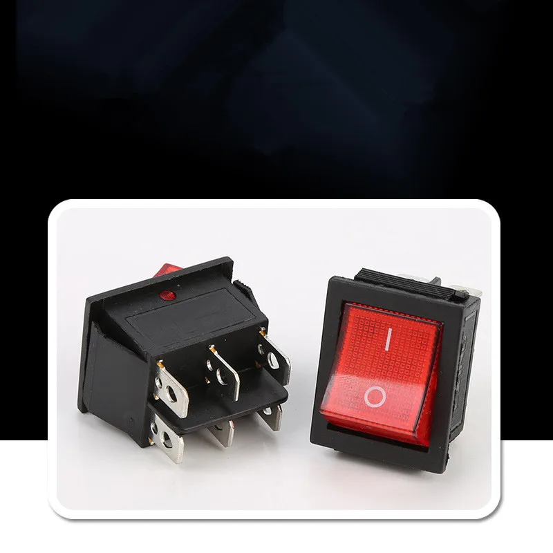 

1PCS KCD4 6Pin 30*19mm boat Rocker switch power ON-OFF-ON switch with Led light 20A 125V AC 15A 250V AC
