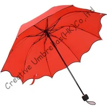 Водный цветочный принт, 90T эпонж, солнцезащитный козырек, изменение цвета, арочные формы ручные зонты, три сложения, модные женские зонты