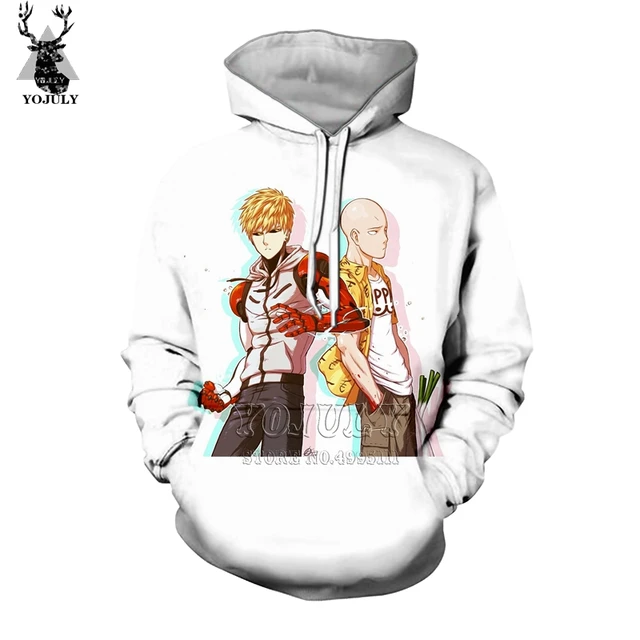 YOJULY 3D Print Men Women Anime One Punch Man Genos Saitama Casual T-shirt Tshirt Sweatshirt Hooded hoodies Zipper Jacket A296