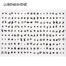 100 пар/лот, женские акриловые черные микс, маленькие серьги-гвоздики, наборы, для девочек, для детей, крестик, звезда, мини-серьга, ювелирное изделие, подарок, случайный стиль