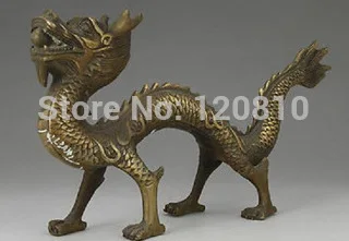 

CHINESE HANDWORK DRAGON OLD COPPER STATUE