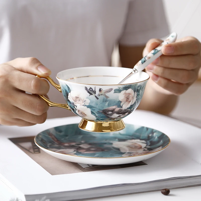 Cuckoo птица британский стиль пасторальный стиль китай кофейная чашка и блюдце креативный рисунок Пномпень послеобеденный чай кофейная чашка