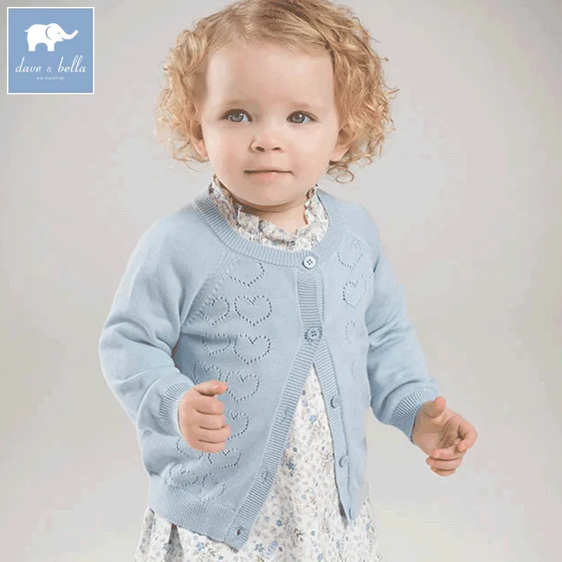 

DB7357 dave bella spring infant baby girls fashion cardigan kids toddler coat cute children knitted sweater