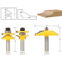3pcs 1/2″ Shank Raised Panel Router Bit Cabinet Door Woodworking Cutter Set For Power Tools