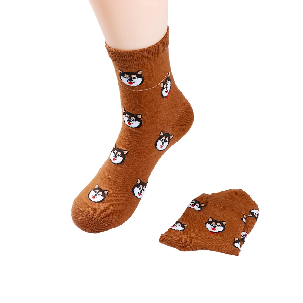 Милые носки для щенков для женщин Девушка Хлопок Мягкие комфортные носки осень зима теплые носки одежда интимные аксессуары - Цвет: coffee