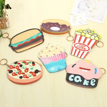 

Children Cute Coin Purses Girls Mini Leather Coin Wallet Kids Key Bag Students Card Holder Food Shape Money Pocket