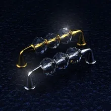 96mm de cristal de vidro do armário de cozinha puxador de gaveta knob prata dourada puxadores para móveis cômoda porta do armário puxar moda moderna