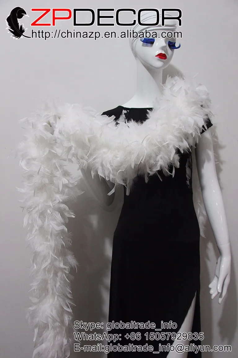 1    150g White Color Fluffy Turkey Chandelle Boas (39)