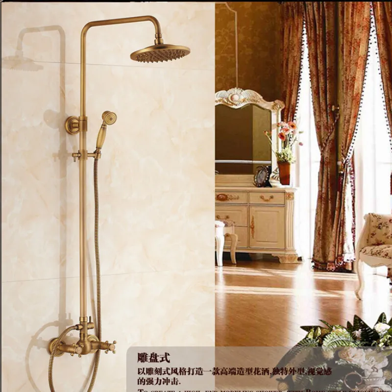 Senlesen Luxury Gold Finish Bathtub Mixer Tap Round Shower Head Wall Mounted Hot Cold Water Tap with Handheld Sprayer 