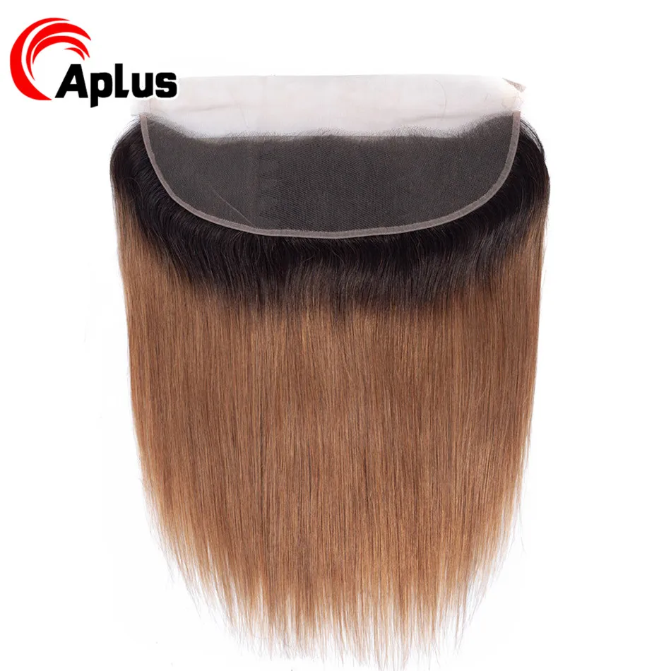 

Aplus 13x4 Ear To Ear Pre Plucked Ombre Lace Frontal Closure 1b/30 Two Tone Color Remy Brazilian Straight Human Hair Frontal