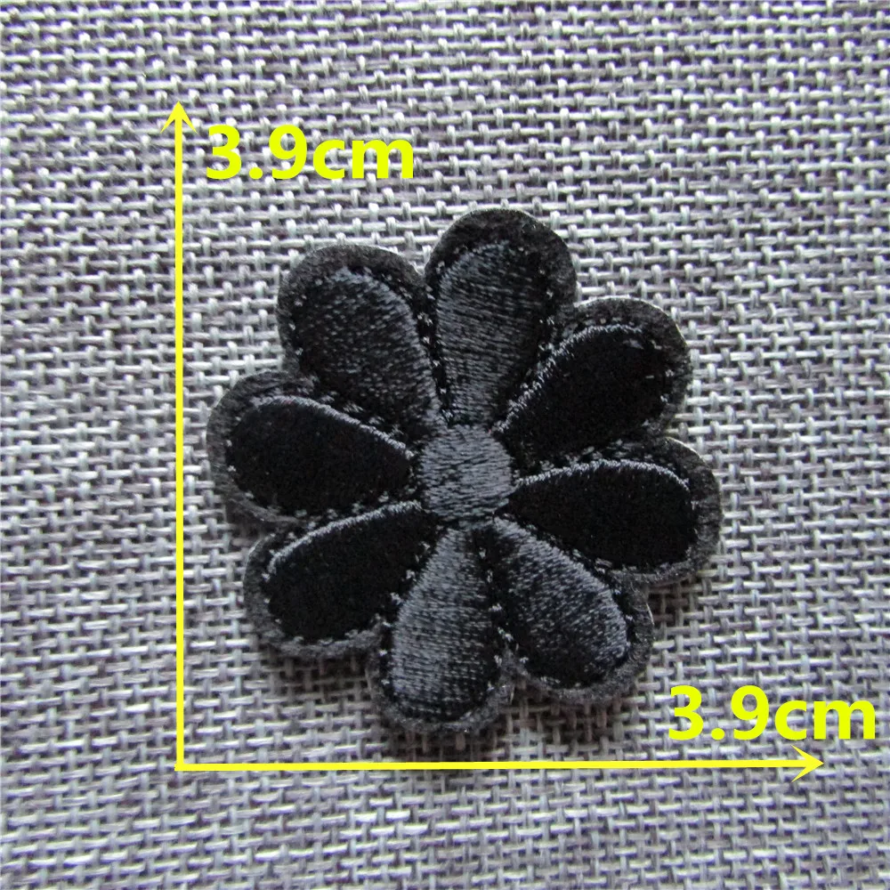 

black flower patch applique embroidery blossom Hot melt adhesive clothing patches stripes 1pcs accessories ultra low-cost C221