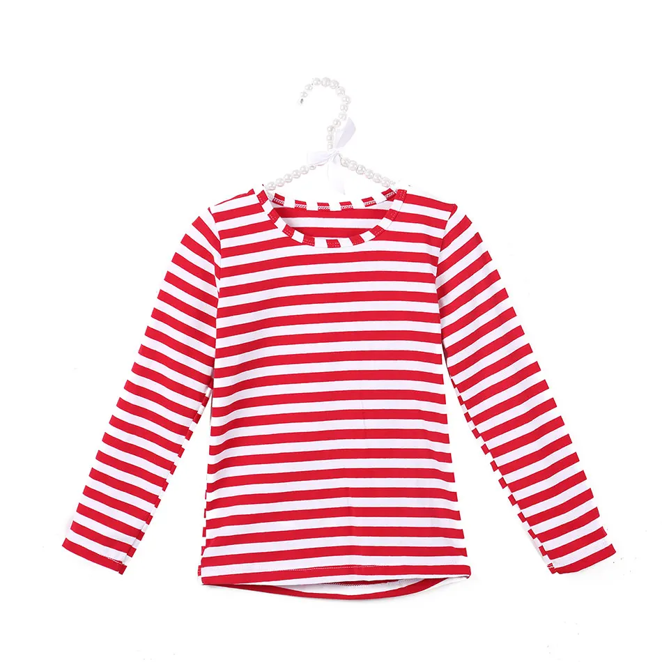 

Baby Girls Clothes Christmas Costume Autumn Cotton Long Sleeve Girls Clothing Tops Fashion White Red Striped Kids T-shirts