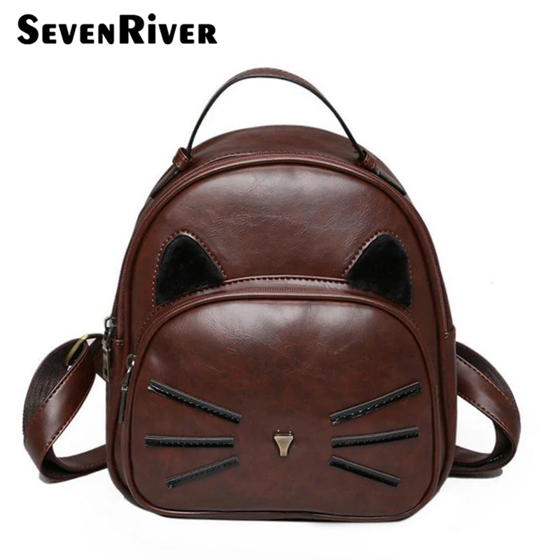 Cute Cat Women Leather Small Backpack Korean School Bag Cute Kawaii PU leather Backpack For girls Cute Cat Women Leather Small Backpack Korean School Bag Cute Kawaii PU leather Backpack For girls