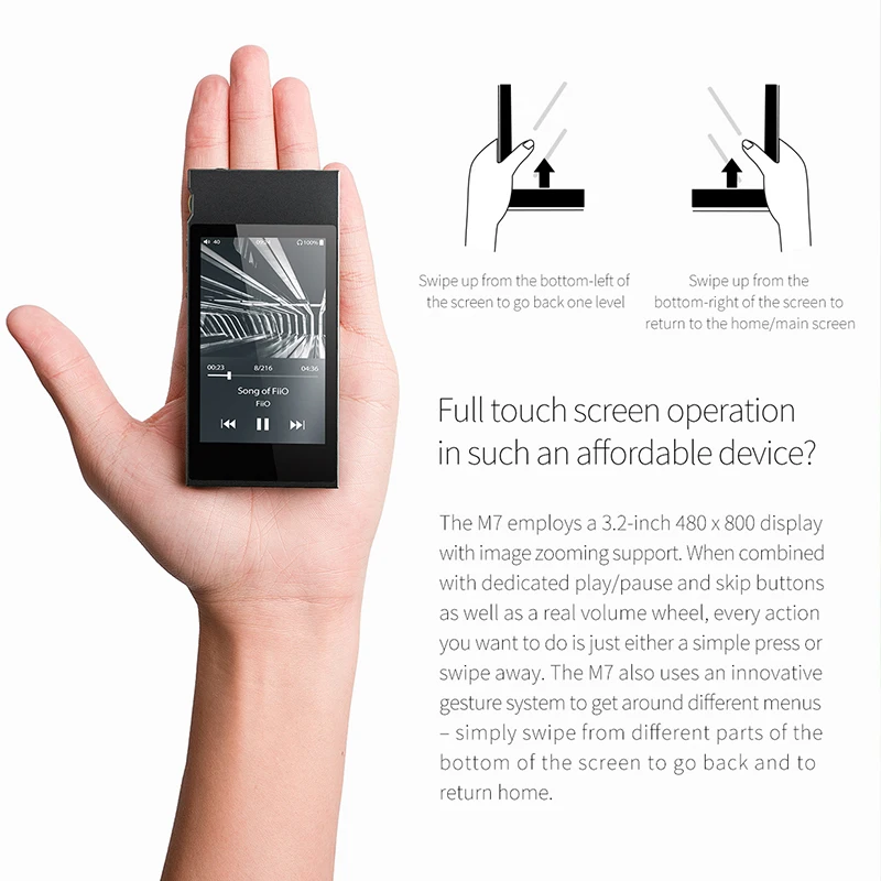  FiiO M7 ad Alta Risoluzione Audio Lossless Giocatore di Musica MP3 Bluetooth4.2 aptX-HD LDAC Touch 