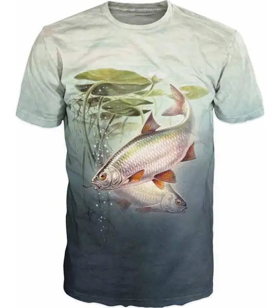 Крутая Мужская футболка 3D Bream с сублимационным принтом Fishing Hobby в стиле хип хоп от