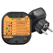 Тестер розетки розетка Автоматическая электрическая цепь детекторный провод Finder инструмент ALI88