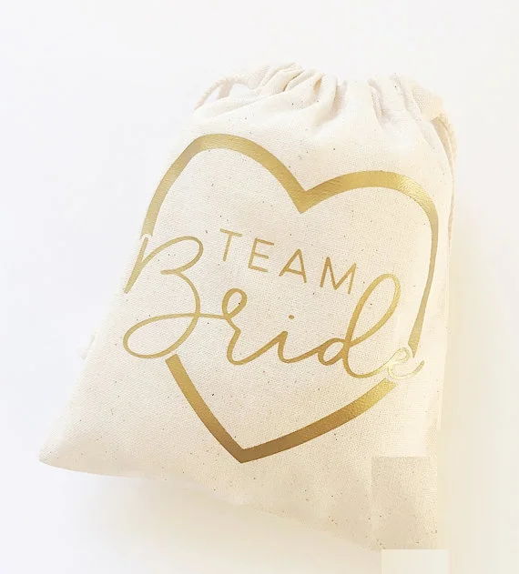 

personalized Team Bride heart bridesmaid wedding Bachelorette Hangover Kits party Candy pouches Perfect Blend favor bags