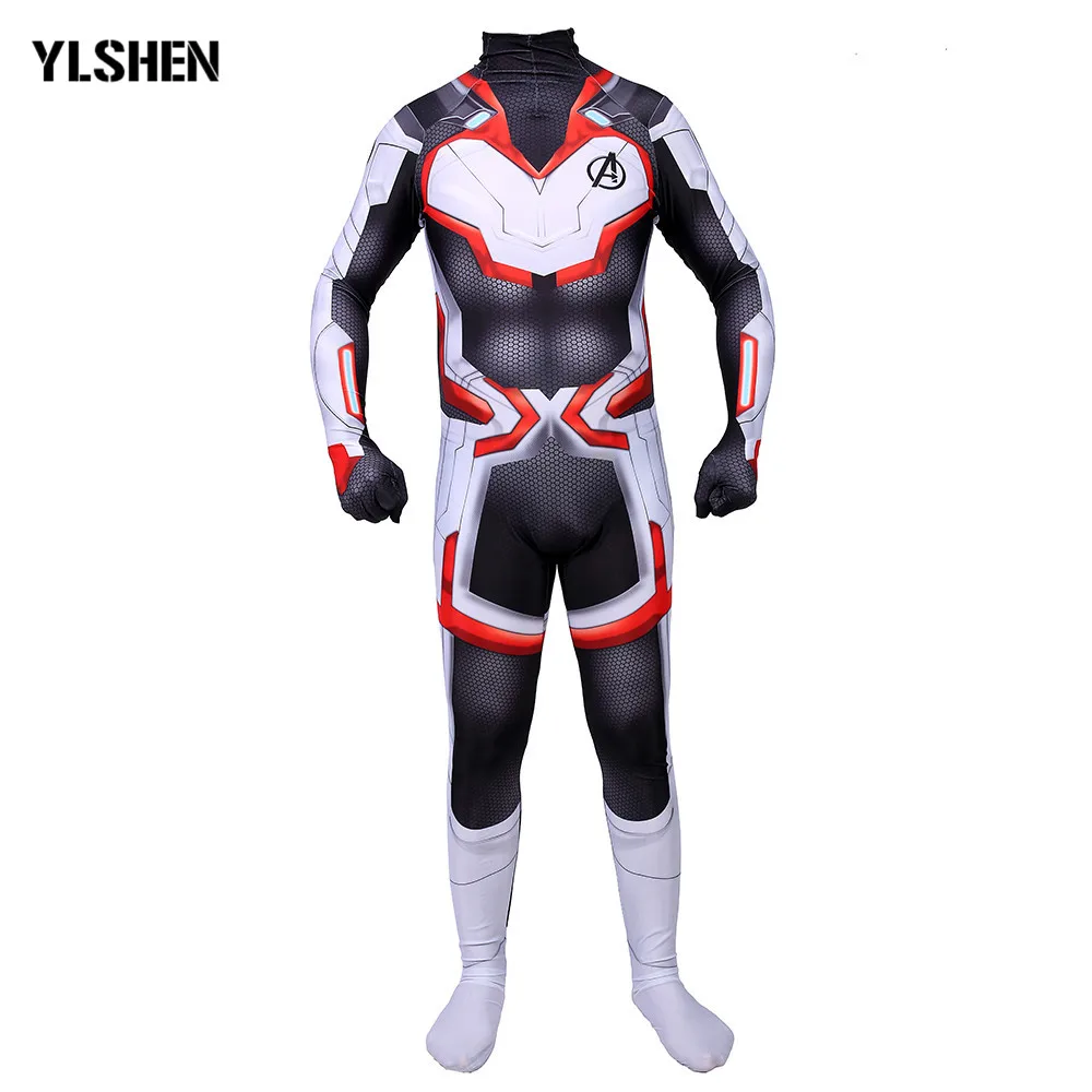Avengers Endgame Quantum Realm Cosplay Costume Superhero Captain America Captain Marvel Zentai Bodysuit Suit Jumpsuits Upgrades
