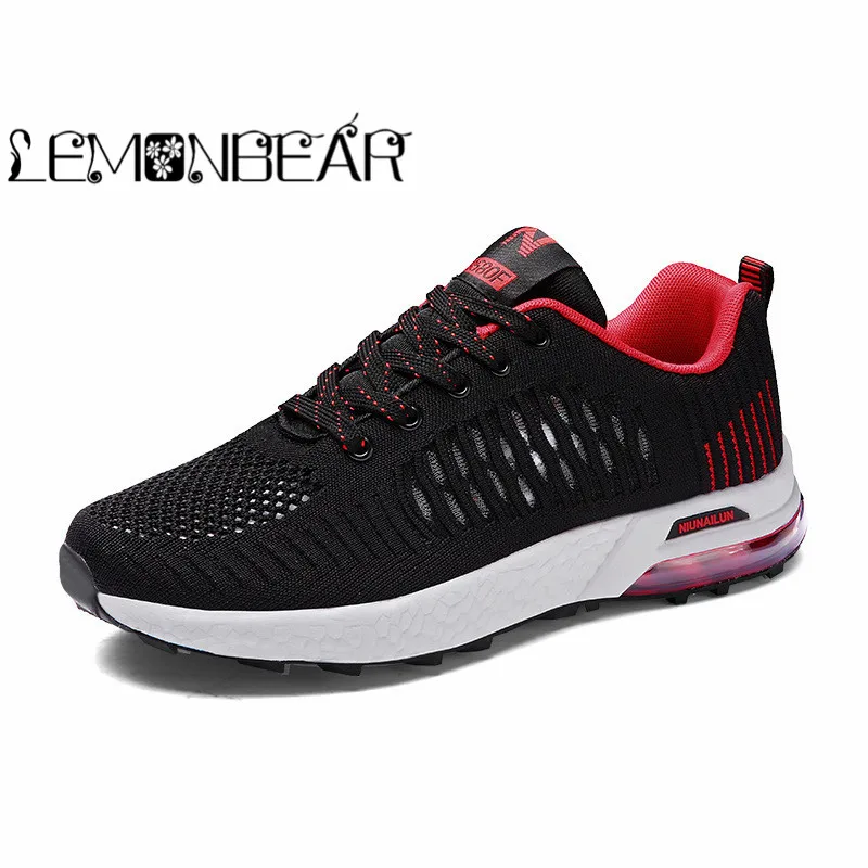 

Brand quality men's shoes flying woven air cushion flat sneakers large size breathable knitted light lace luxury men's shoes