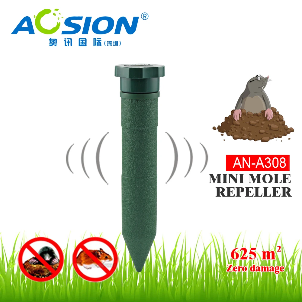 

2pcs x Aosion Garden Battery plastic rodent mole vole gopher repeller sound and vibration to repel Mole Pest control