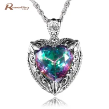 Undertale Amor En Forma de Corazón Del Arco Iris de Cristal Collares y Colgantes Para Las Mujeres Verdadera Plata de Ley 925 de Joyería de Moda Mejor Regalo