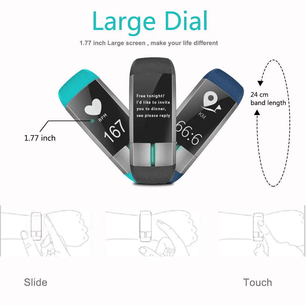  G20 Real time Heart Rate Blood Pressure ECG&PPG Monitor smart bracelet waterproof ip67 Sports Fitne - 32827438302