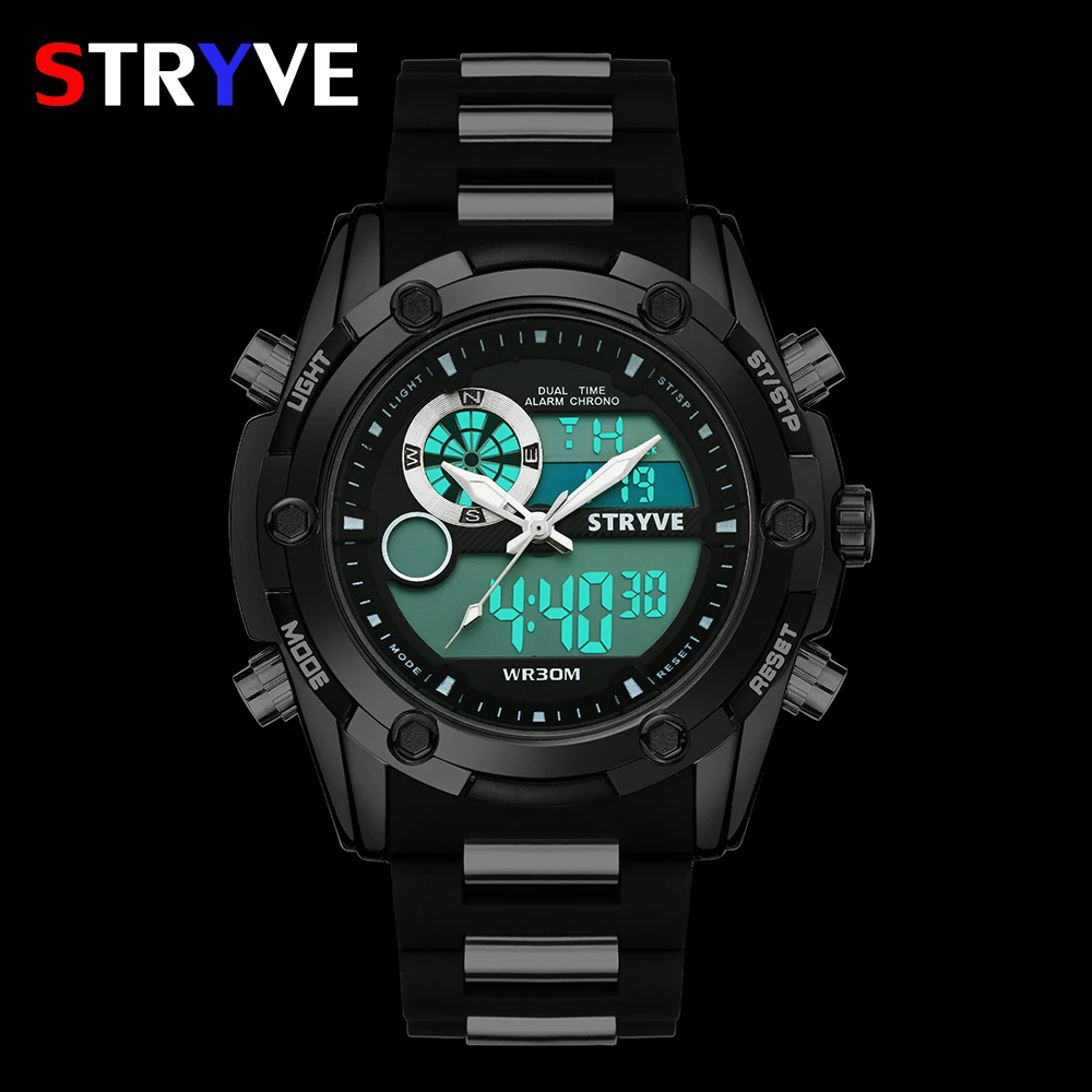 Часы наручные Stryve Мужские кварцевые роскошные брендовые цифровые