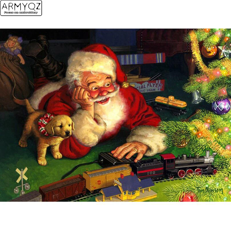 DIY 5d Diamond Painting Santa Claus Handmade Gift Full Square/Round Craft