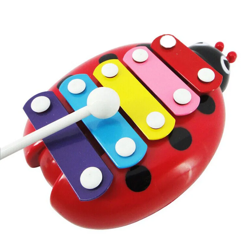 Детские музыкальные игрушки ксилофон с 5 нотами, развивающие жуки, дропшиппинг, подарок, производитель шумов ксилофон, новейший ребенок