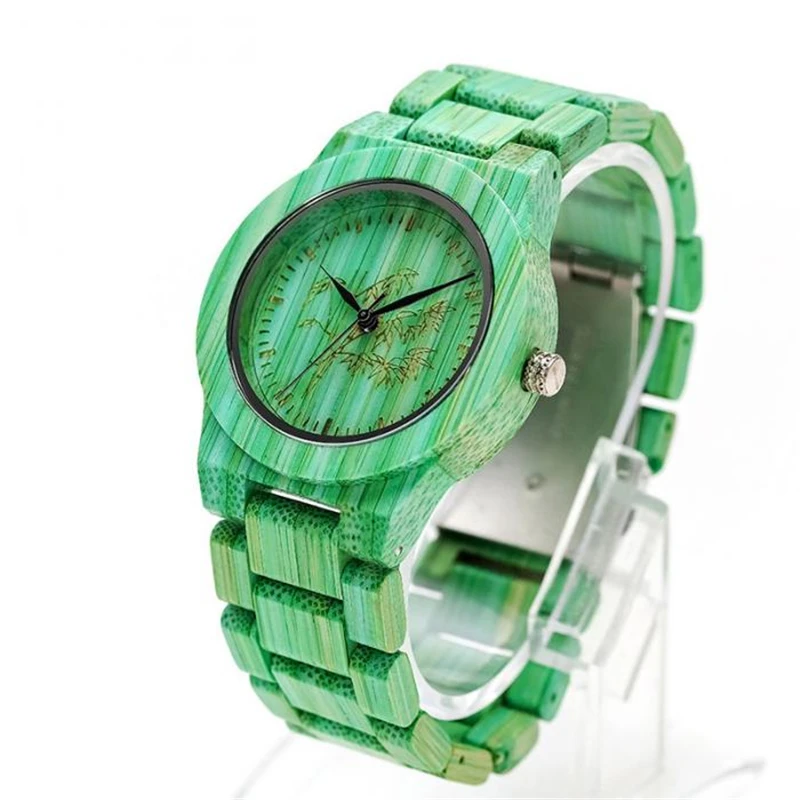 Kopen 1 Pcs Vrouwen Lady Pols Quartz Horloge Houten Band Ronde Wijzerplaat Kleurrijke Mode Gift IK88