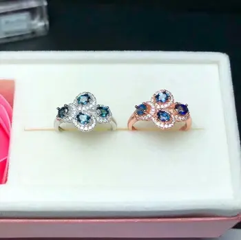 

shilovem 925 silver sterling natural Natural sapphire Rings fine Jewelry party gift trendy open new 2018 bj030401agl