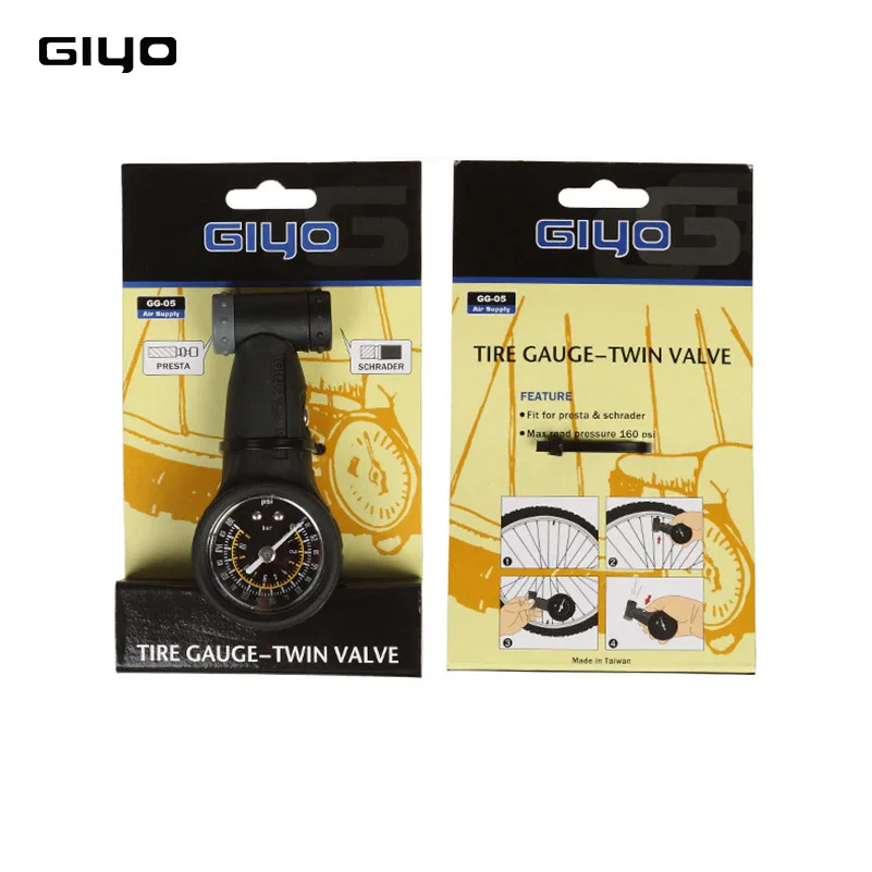 Шинный манометр Giyo для велосипеда клапаны Schrader Presta Воздушный 160 PSI