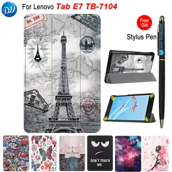 

For Lenovo Tab E7 TB-7104 7 Inch Slim PU Leather And Smart Cover Tablet Shockproof Flip Protective Case With Gift