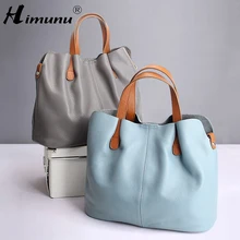 Летняя женская сумка из натуральной кожи, сумка на плечо, сумка-мешок, Женская сумочка, Повседневная сумка для покупок, сумка-портфель, вместительная сумка-тоут, Bolsos