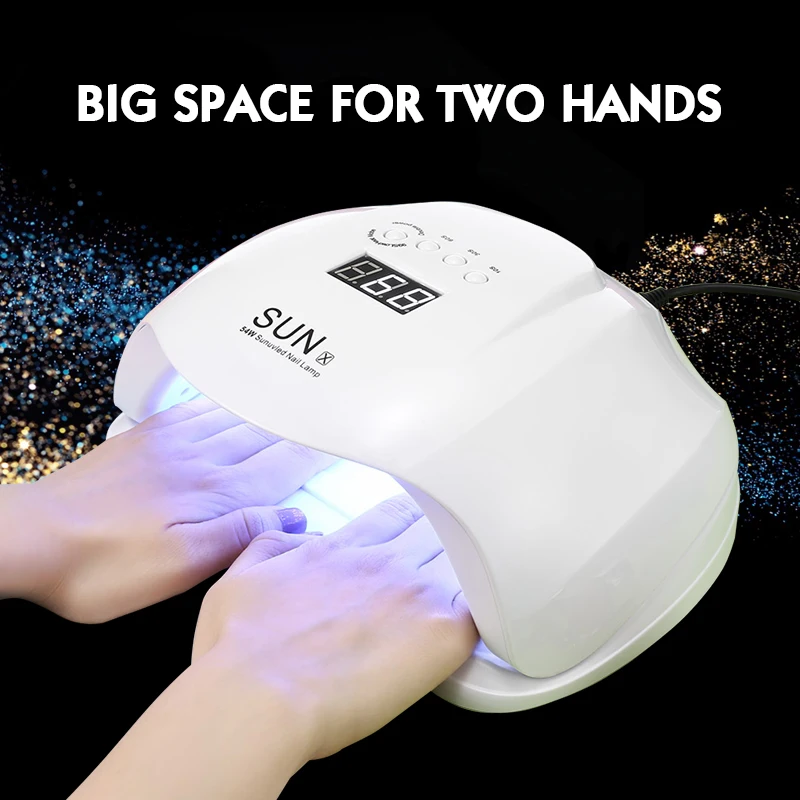 

SUN X 54W LED Nail Dryers Auto Sensing Machine Cure UV Gel LCD Time Display Motion Dryer For Curing Gel Polish Nail Art Tools