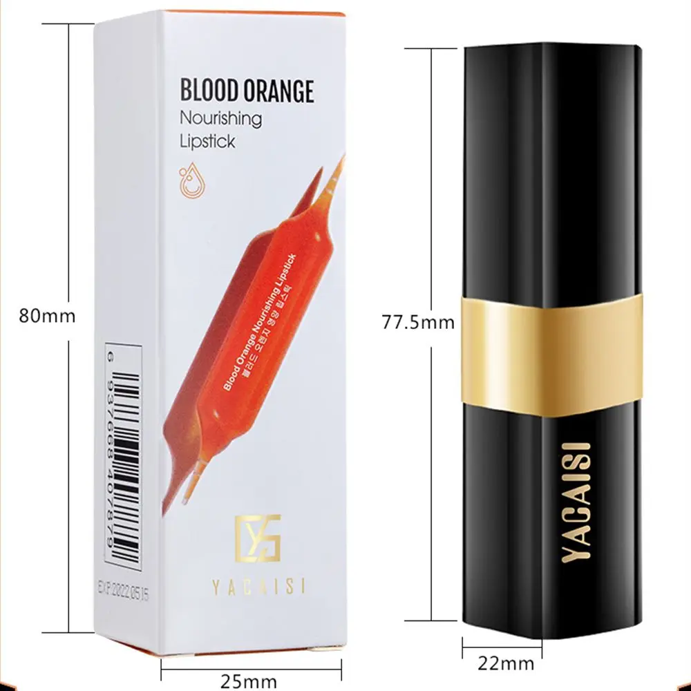Yacaisi Moisturizing Lipstick Repairing Waterproof Long Lasting Non-stick Cup Does Not Fade Blood Orange Color Lipstick