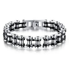 Joyería de moda Delicado Estilo Punky Pulsera de Hombre de Acero Inoxidable Clásico Heavy Metal la Cadena de Acoplamiento de Los Hombres Accesorios