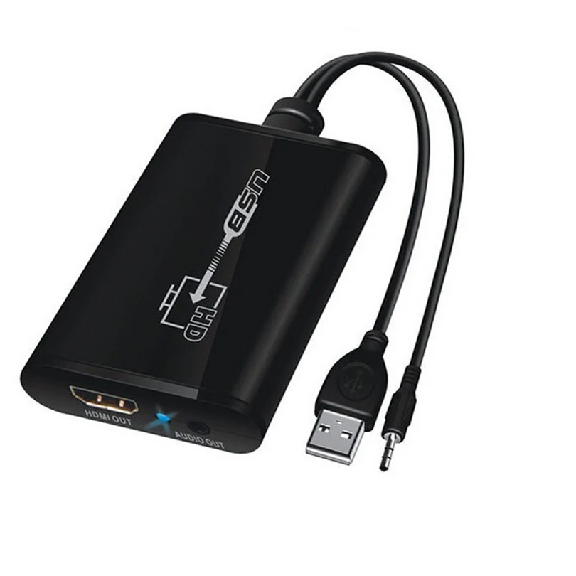 USB 2 0 к HDMI видео конвертер дисплей графический адаптер 3 5 мм аудио AV кабель 1080P HDTV