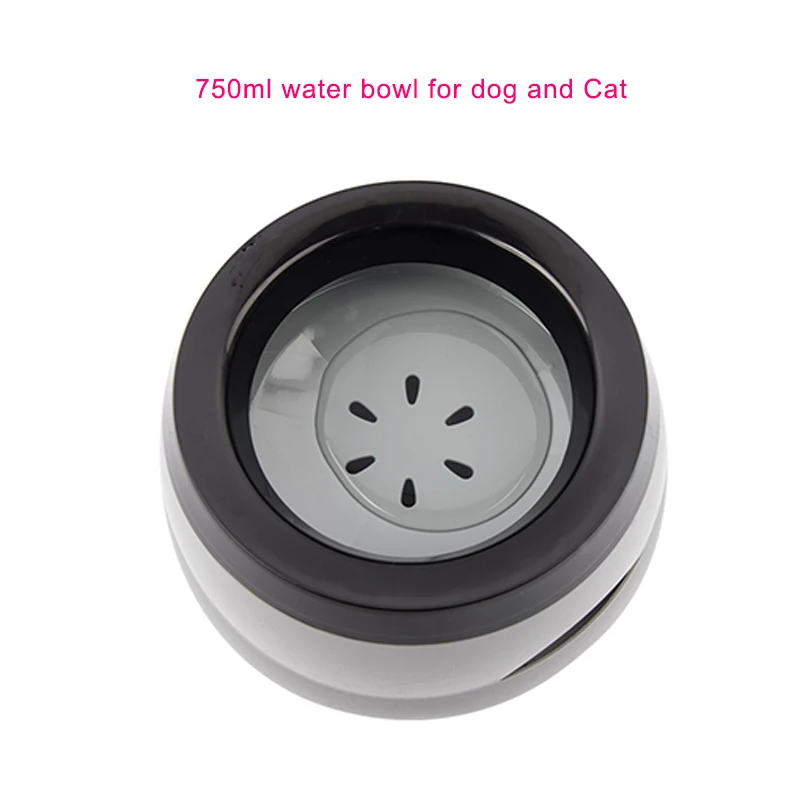 Миска для воды для собак, портативная миска для собак, плавающая, не смачивающая рот, высокое качество, миска для кошек, не разливается, питатель питьевой воды - Цвет: Черный