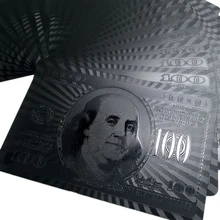 Креативные матовые водонепроницаемые чисто черные пластиковые настольные игровые карты для покера, ПВХ карты с рисунком доллара, радиационные карты