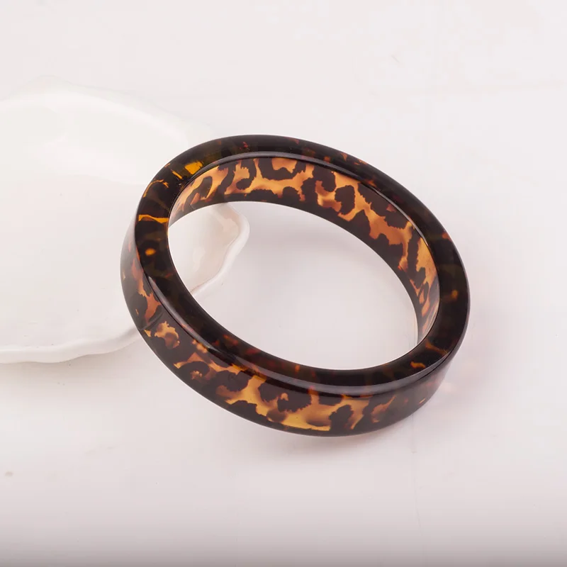 Vintage Fashion Resin Cuff Bracelets Bangles for Women Leopard Print Acrylic Wide Geometric Bracelets For Girl Charm Jewelry (4) - 