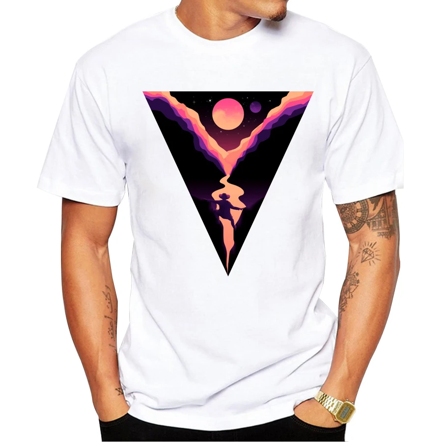 Novelty printed JOURNEY design mens t shirts top quality fashion short