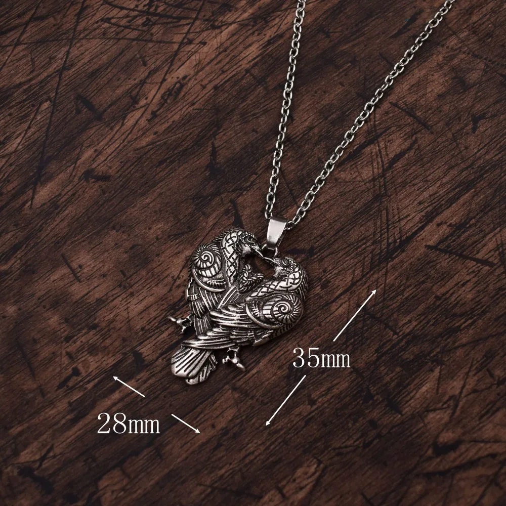 Колье Odin's Ворон Huginn And Muninn Odin Raven подвеска с символикой викингов ожерелья