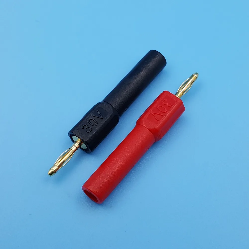 2Pcs 2mm Male Gold Plated Banana Plug To 4mm Female Jack Connector