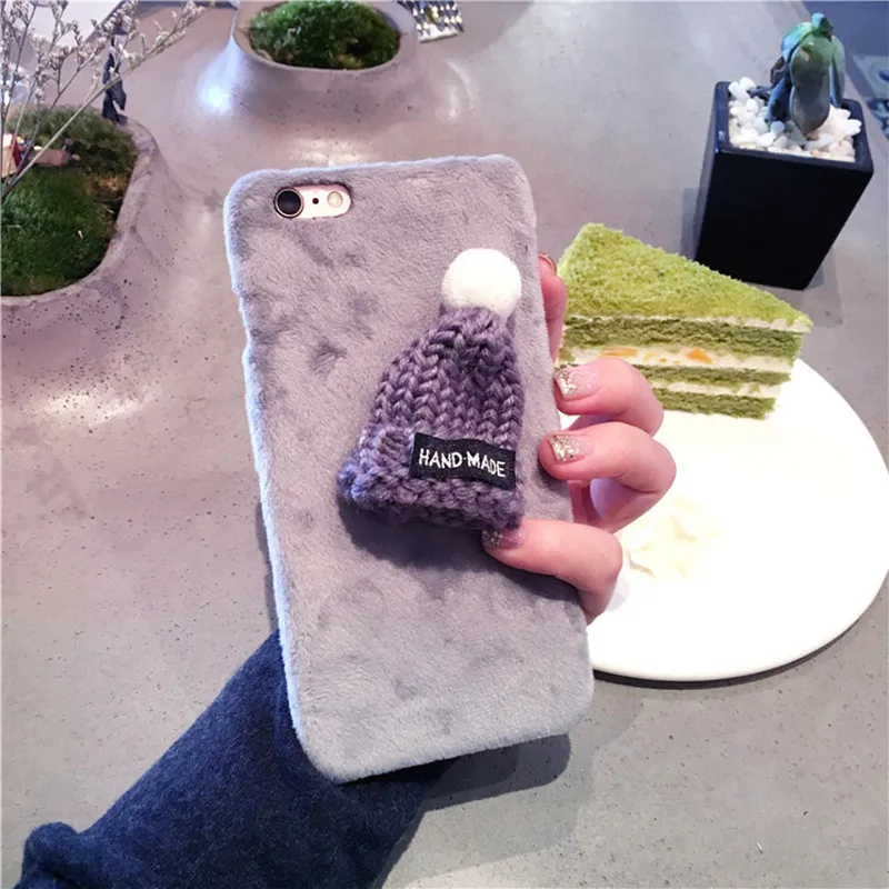 Lovely-Plush-Hat-Warm-Fur-Ball-Knitted-Christmas-Cap-Phone-Cases-For-iPhone-6-6s-7 (3)