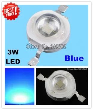 

500pcs/lot WholeSale, 3W Blue led beads, led blue high power lamp beads for 3W 6W 9W 12W 15W 18W LED lamp DIY, (No: GH-3W-B )